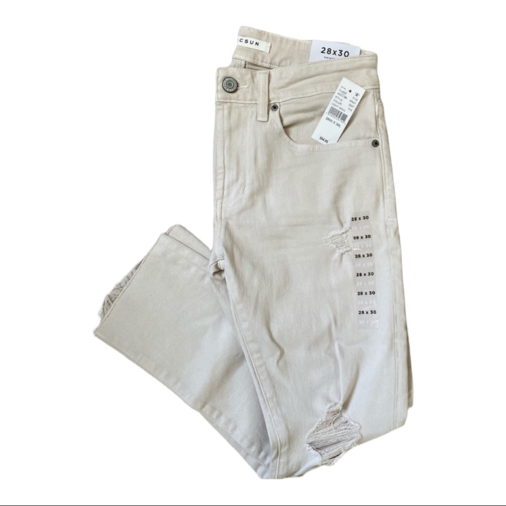 PacSun Cream Vintage Skinny Denim Jeans Size 28 NWT